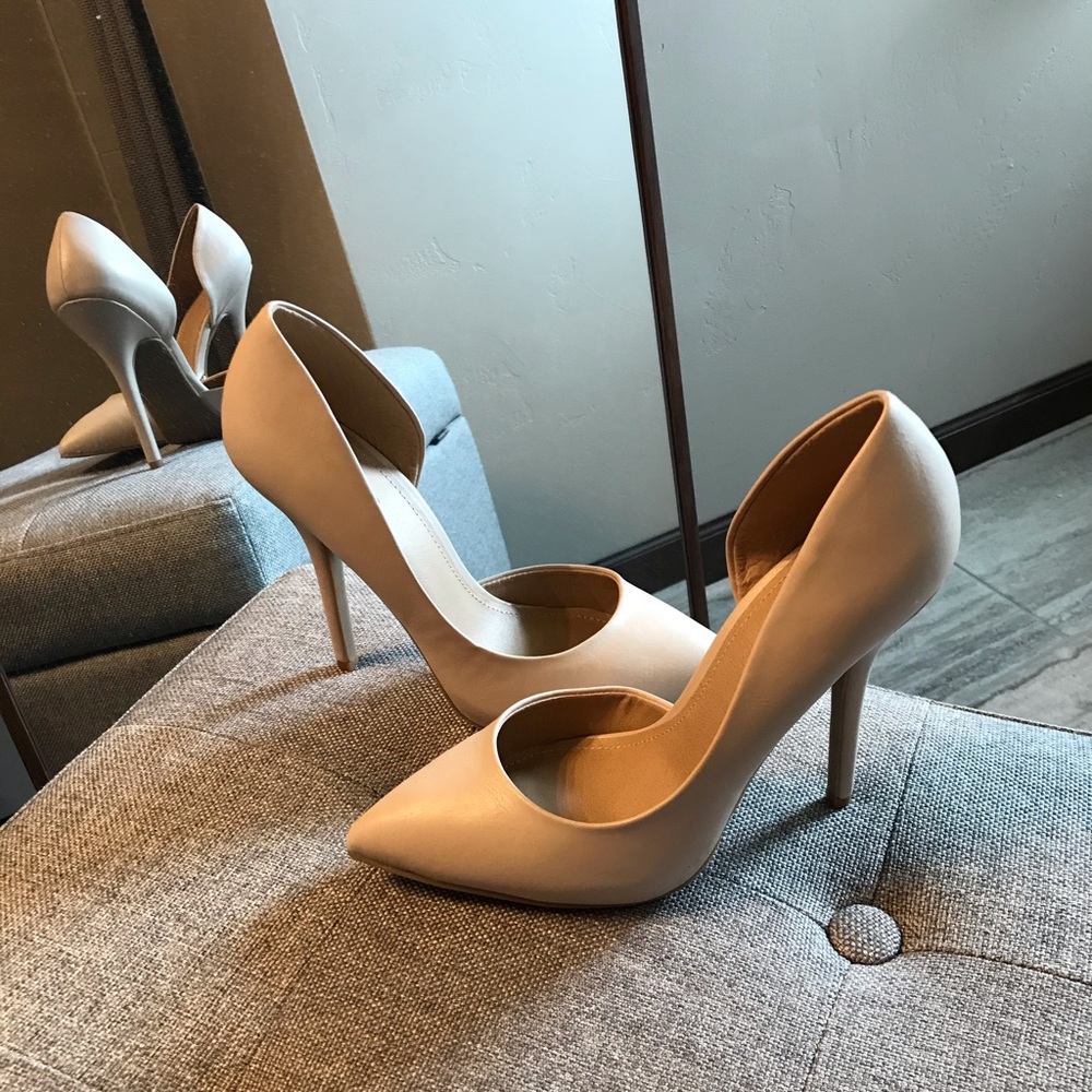 JUSTFAB cream stilettos